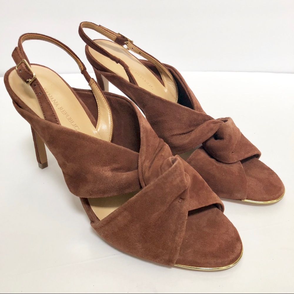 Banana Republic Sling Back Heels 7.5 Brown Shoes